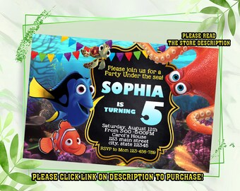 finding dory invitation birthday, birthday invitation, finding nemo invitation birthday, invitation for kids