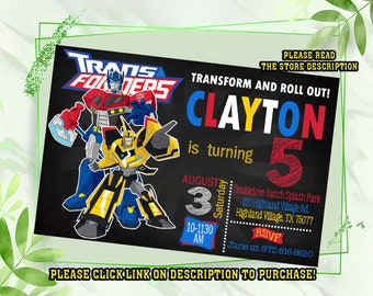 Personalize Rescue bots birthday invitation, Robot invitation, Digital printable Birthday invitation for boys