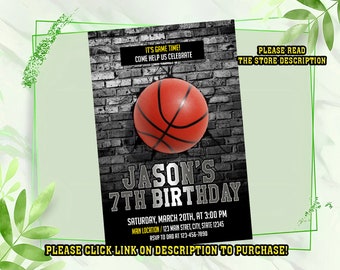 Basketball birthday invitation, Basketball invitation, Basketball birthday, Printable invitation, Slam dunk