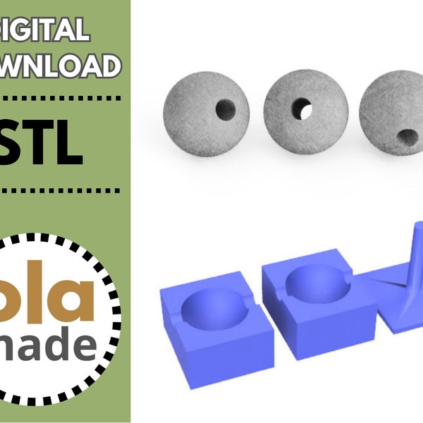 Mold For Casting Of 20mm concrete hollow hanging balls, 3D print File, Instant Download, STL