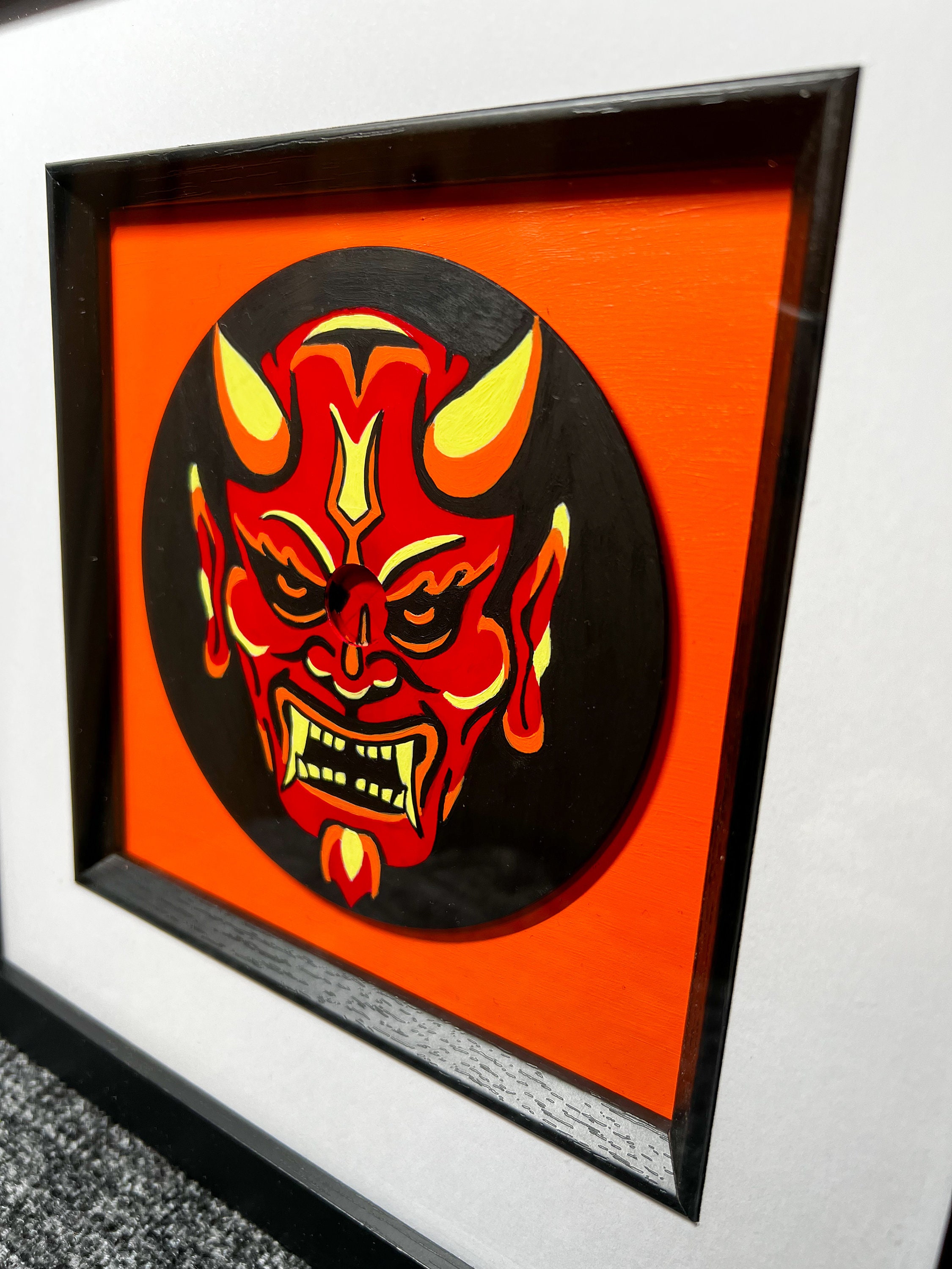 Original Hand Painted Japanese Oni Demon Devil CD Tattoo Art Painting ...