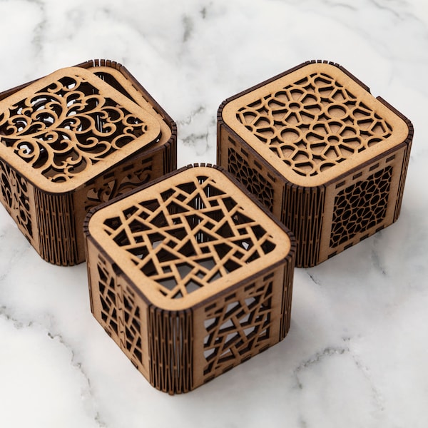 Decorative Wooden Gift Box laser cut jeweler case Wedding Love vector cut files