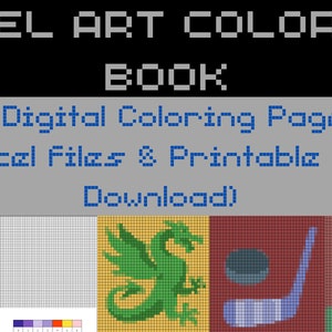 Mystery Mosaics Colors: Color By Number  | Pixel Art Coloring Book  | 66 Digital Coloring Pages (Excel files & Printable PDF Download)