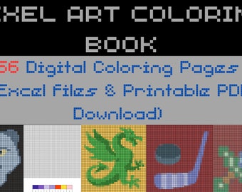 Mosaicos misteriosos para colorear por números: Libro para colorear de pixel art (PDF y Excel)