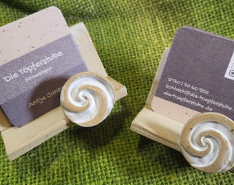 Business card holder, hand-thrown