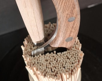 Knife block, white, hand-thrown