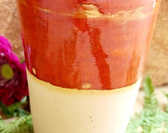 Coffee mug, red, pottery,