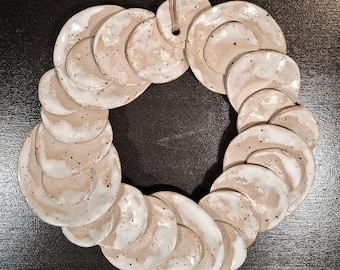 Wreath for hanging, hand-thrown, 24 cm diameter