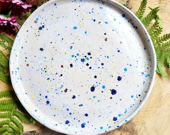 large Harlequin plate, hand-thrown