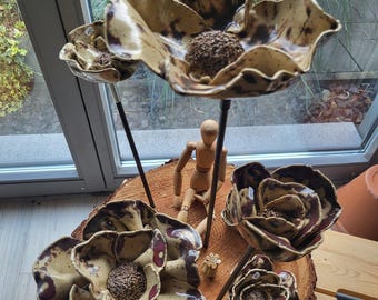 various flowers, hand-potted