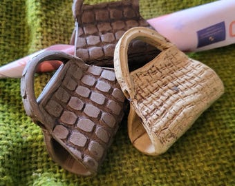 Handbag - Gift card or money holder, 2 in a set, hand-thrown