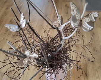 4 butterflies, hand-thrown