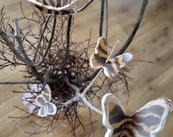 4 butterflies, hand-thrown