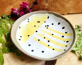 small yellow plate, hand-thrown