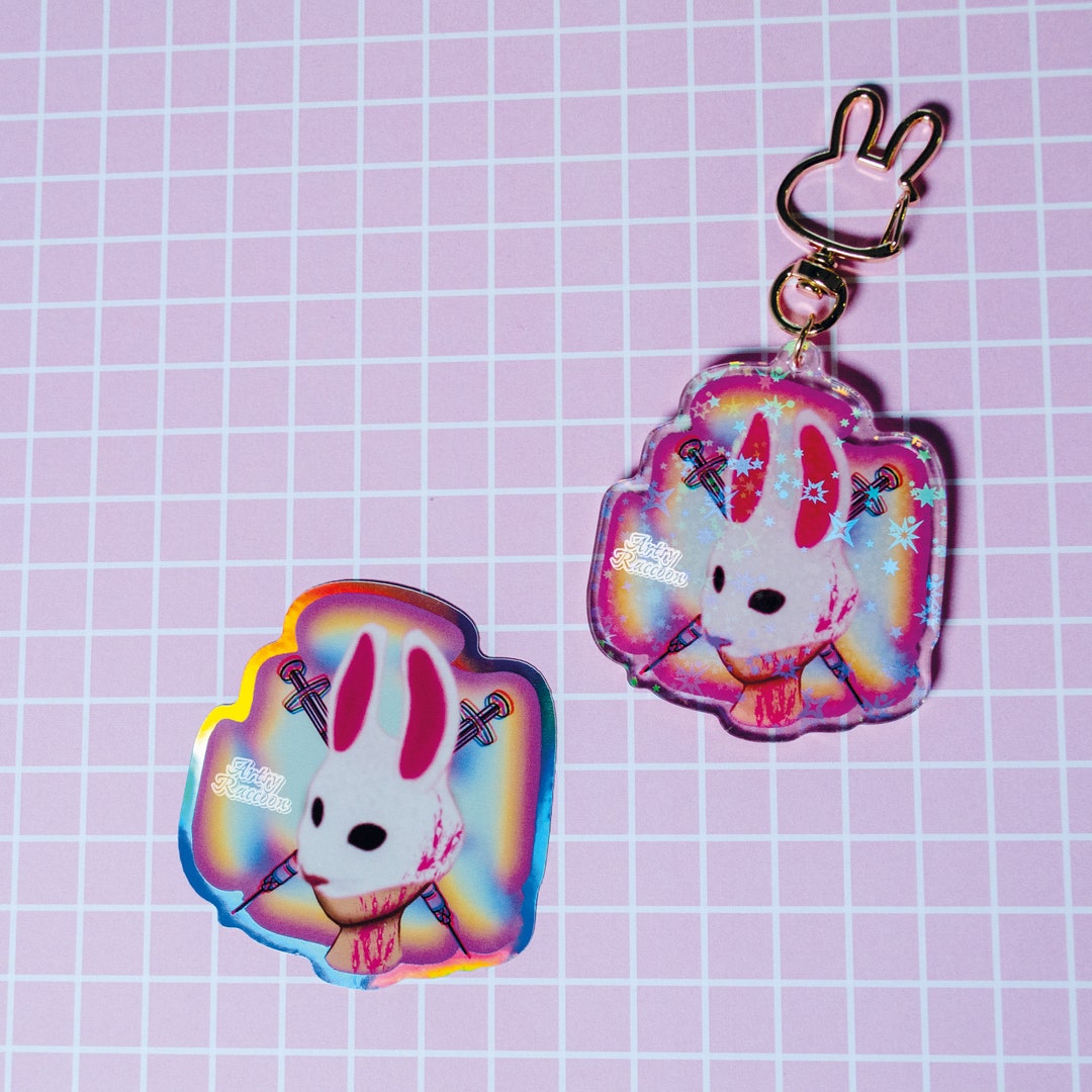Killer Bunny Cute Gore Sticker & Keychain - Etsy