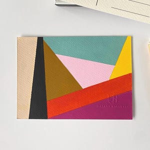 Abstrakte original handgemalte Postkarte auf Acryl