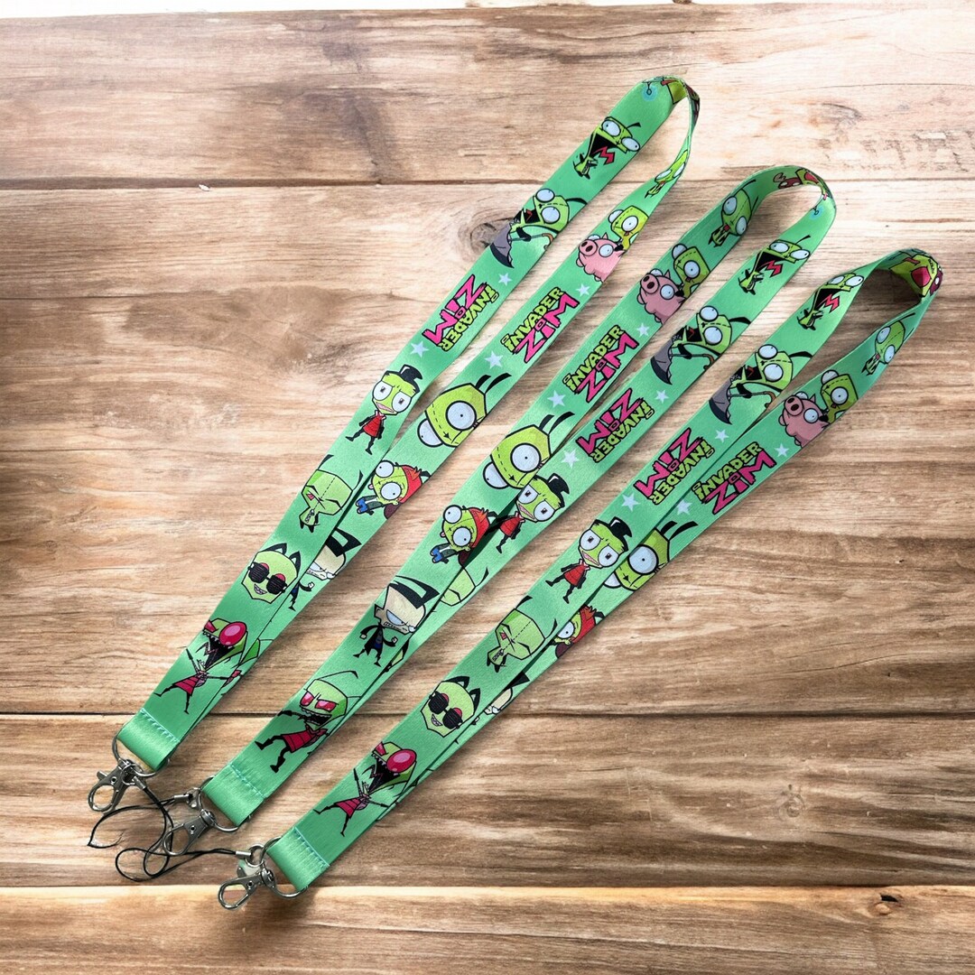 Invader Zim Lanyard,invader Zim Keychain,gir Lanyard,invader Zim,gir ...