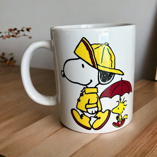 Snoopy Coffee Mug,Snoopy Ceramic Mug,Coffee Mug,Peanuts,Snoopy,Woodstock,Woodstock Coffee Mug,Snoopy and Woodstock,Kawaii,Cute Coffee Mug