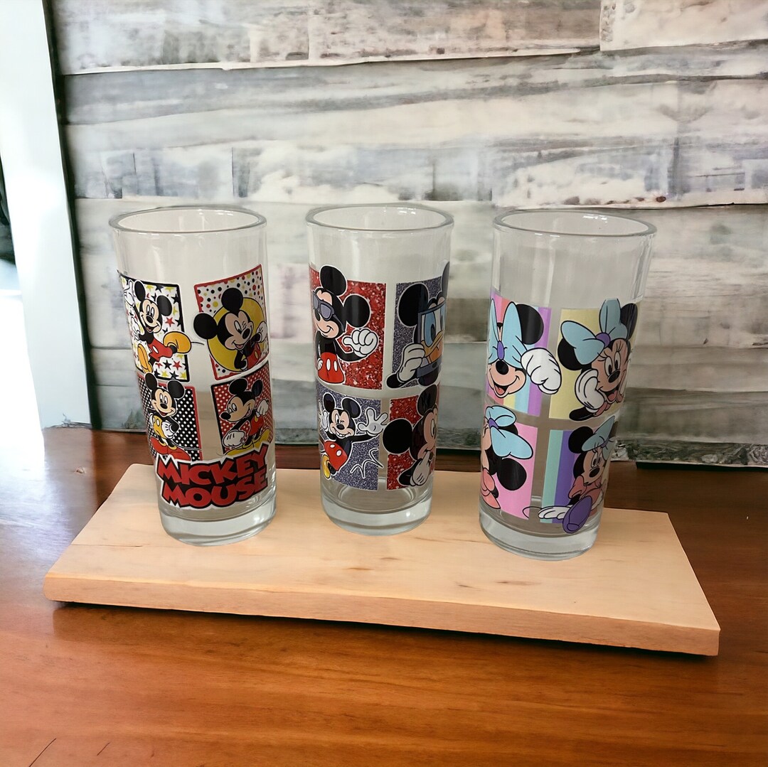 Mickey and Minnie Mouse Glass Tumbler, Disney Tumbler Set,disney Glass ...