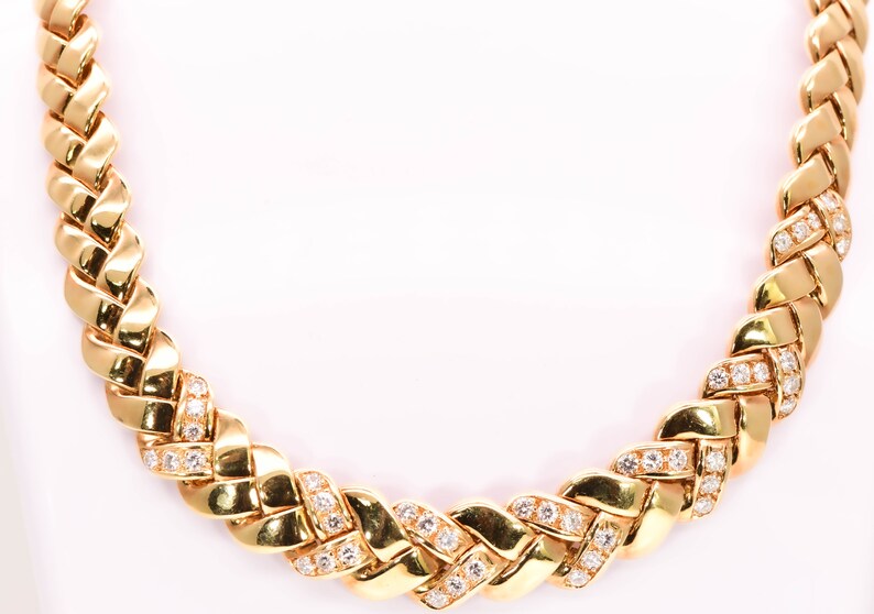 Van Cleef & Arpels VCA Necklace 18k Yellow Gold 1.8 Ct Diamond Etsy