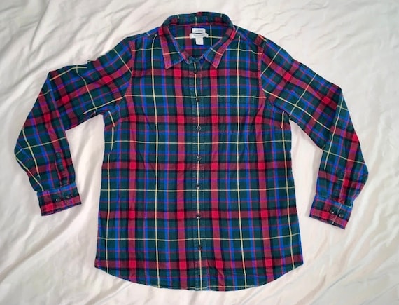 Vintage Y2K L.L. Bean Slightly Fitted Flannel Red Green Blue Autumnal  Winter Holiday - Etsy