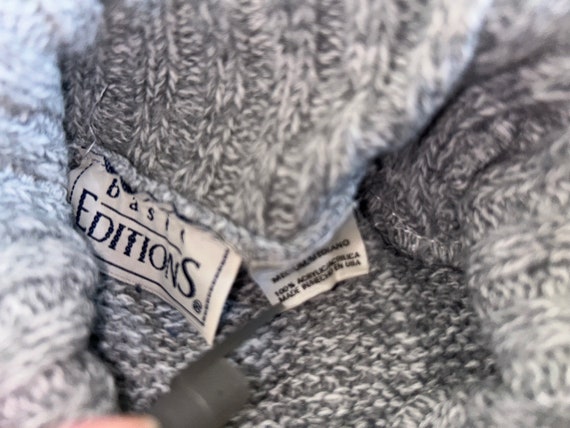 Vintage Y2K Fair Isle Turtleneck Sweater: Gray Ma… - image 4