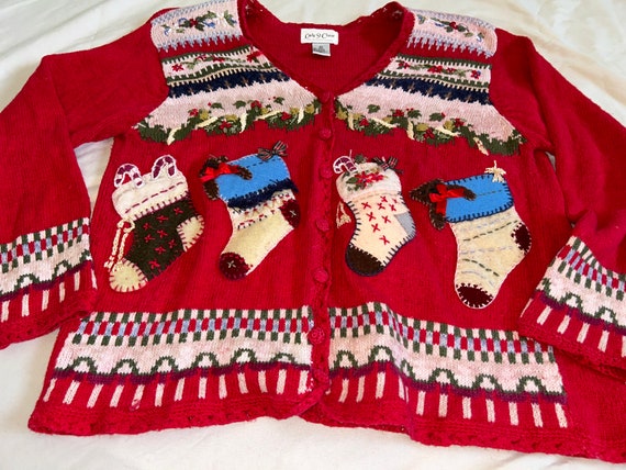 Cardigan Carly St Claire Noël - Motif Bonhomme De Neige Brodé - Taille M - Coton Mélangé - Occasion Très Bon état