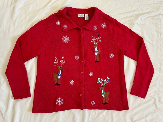 Vintage Classic Elements Button Front Sweater Kit… - image 1