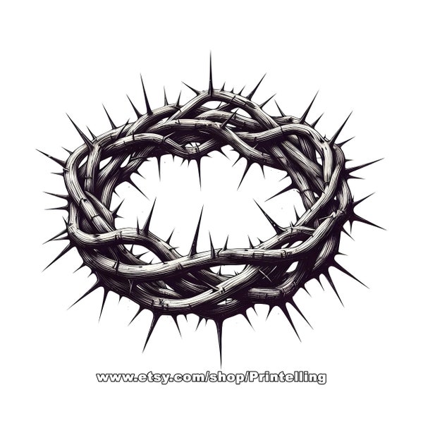 Crown of Thorns PNG Images with Transparent Background - Symbolic Religious Art for Designs, 2 High Resolution Pictures