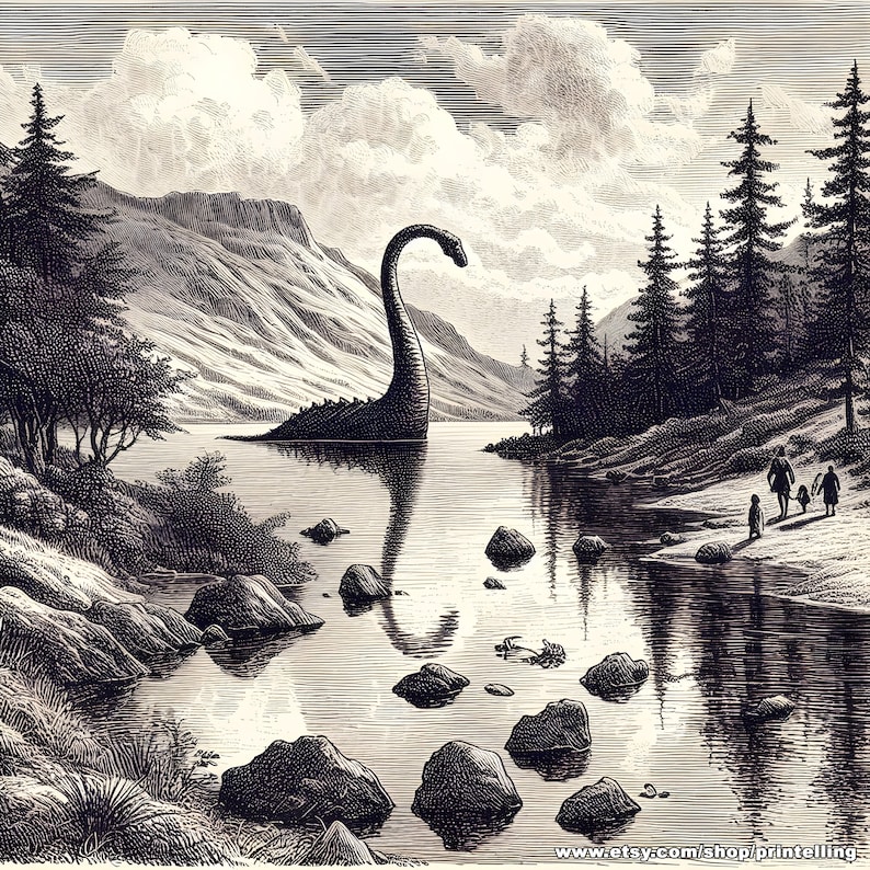 Loch Ness Monster Wall Art, Canvas Print, Beautifully Creepy Art ...