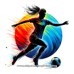 Paquete PNG de fútbol femenino, imágenes prediseñadas de fondo transparente para diseños creativos: camisetas, decoración, merchandising, vasos, tazas, etc., uso comercial