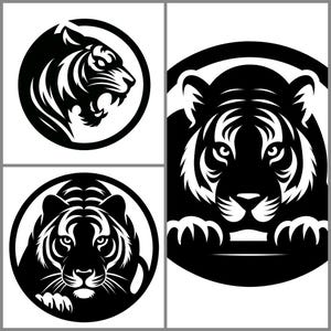 Minimalist Tiger SVG Bundle: Laser Cut Files, Cricut, CNC Crafts
