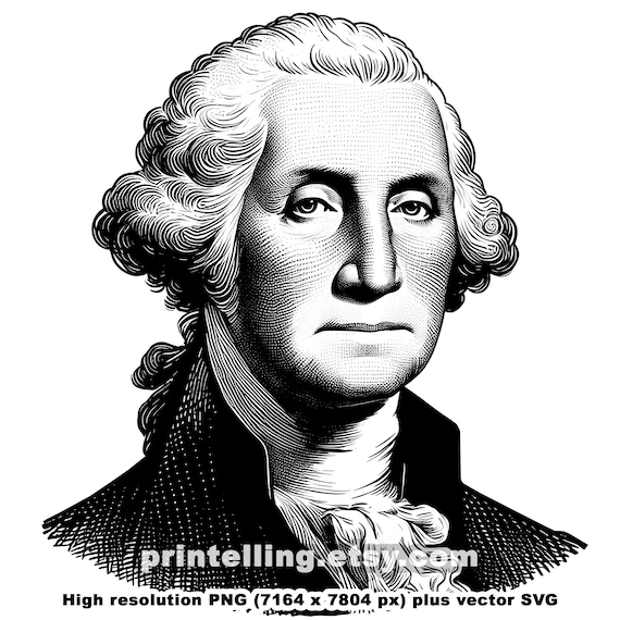 George Washington Portrait Bundle: Vintage Engraving Style (PNG