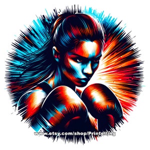 Vrouwelijke boksen PNG-bundel, hi-res transparante achtergrond clipart voor shirtontwerpen, merchandise, stickers, decor en meer, commercieel gebruik