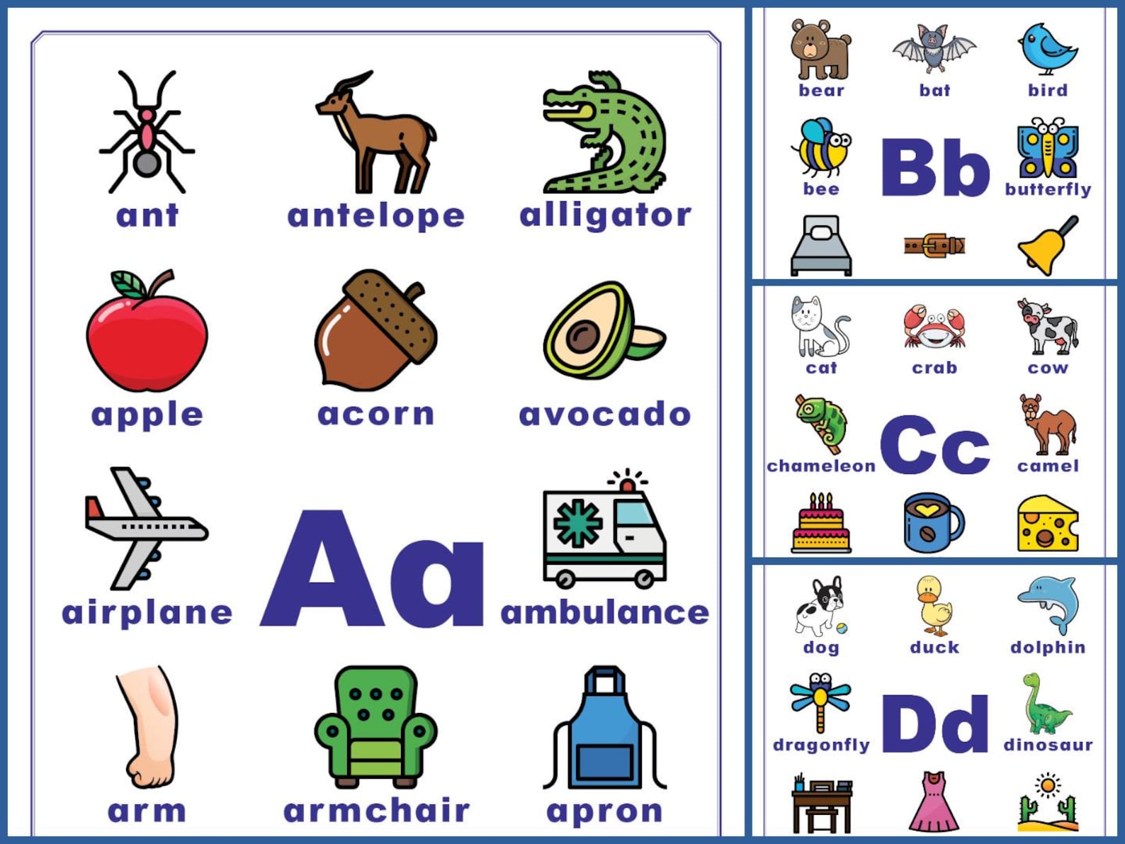 Printable Alphabet Posters A–Z; Classroom Decor; ABC Vocabulary Wall ...