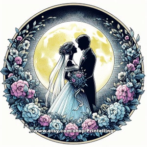 Wedding Clip Art PNG Bundle - Bruid en Bruidegom Kussen - 10 Digitale Download Afbeeldingen voor Vintage Style Wedding Designs