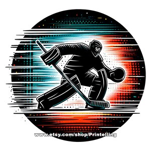 Hockey goaltender png image with transparent background for hockey merch design