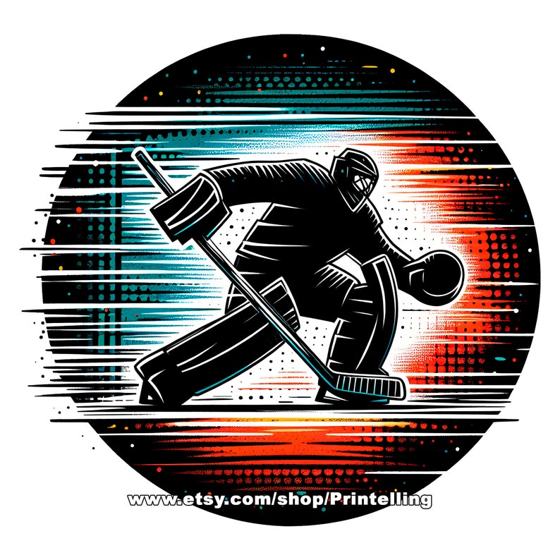 Hockey goaltender png image with transparent background for hockey merch design
