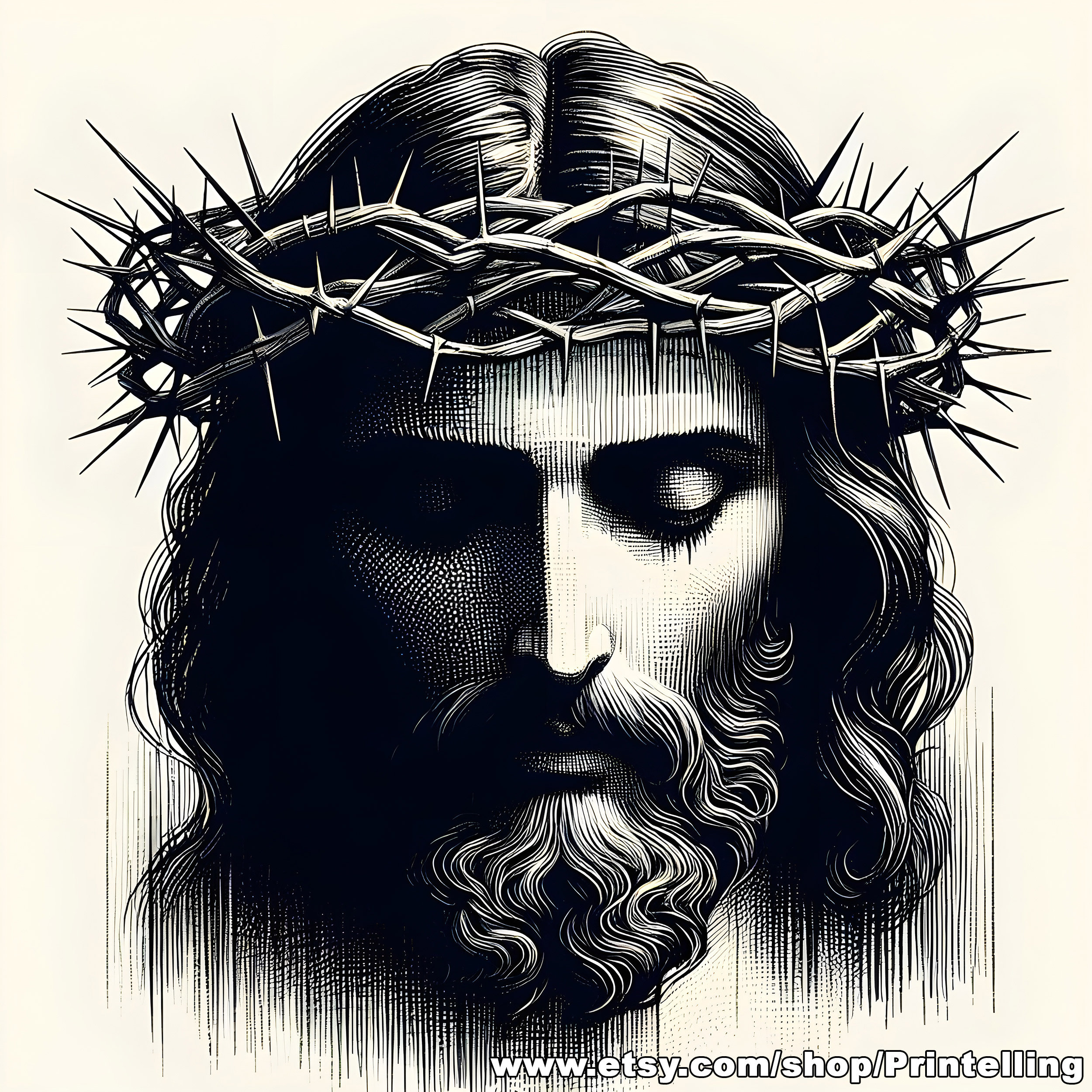 Vintage Jesus Porträt Prints: Christliche Wohnkultur (digitaler Download) -  Etsy Schweiz, image size:2500x2500