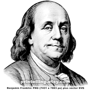 Gründervater Vintage Stil druckbare Porträt Bündel; Hochauflösende PNG & Vektor SVG: Washington, jefferson, Franklin, Adams, HAhamilton