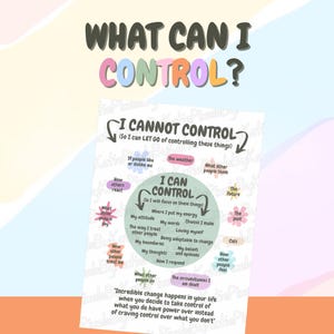 Control poster what I can and cannot control therapy office decor mental health poster calm down corner school counselor LetThem Gift
