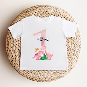 Dinosaur First Birthday Shirt | 1st Birthday Outfit | Personalized Birthday Tee | Custom Birthday Girls Gift | One A Saurus Shirt