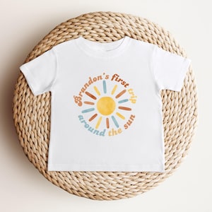 Personalisierte erste Reise um die Sonne Boho Geburtstag Shirt | 1.Reise um die Sonne Junge Geburtstags Outfit | Sonnenschein Geburtstag T-Shirts