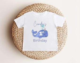 First Birthday Whale Shirt | Under The Sea 1st Birthday Outfit | Oneder The Sea Birthday | Sea Ocean Animals Birthday Party Tee