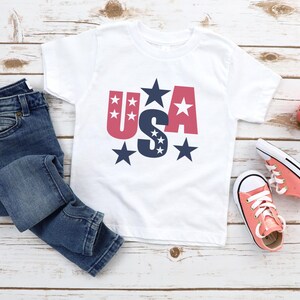 USA Flag Baby Toddler Girl Boy Tee | America Fourth of July Shirt | 4th of July Tee | Patriotic Kids Red White Blue TShirt | Memorial Day