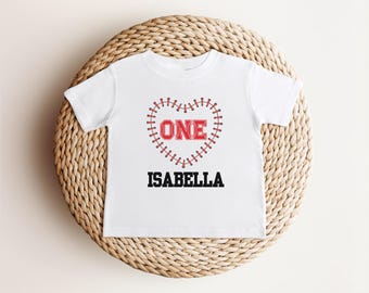 Camiseta personalizada de béisbol para el primer cumpleaños / Camiseta de béisbol para el primer cumpleaños / Conjunto de béisbol con nombre personalizado / Fiesta de cumpleaños deportiva