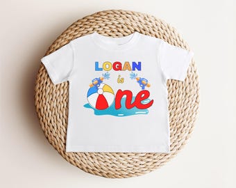Personalized Beach Ball Pool Party Theme Birthday Shirt | 1st Birthday Outfit | Summer Splish Splash Swimming Pool Birthday Party