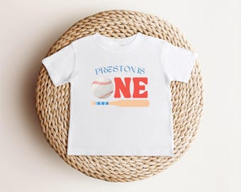 Camiseta personalizada de béisbol para el primer cumpleaños / Camiseta de béisbol para el primer cumpleaños / Conjunto de béisbol con nombre personalizado / Fiesta de cumpleaños deportiva