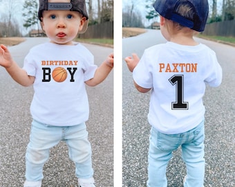 Personalized Basketball 1st Birthday Shirt | Girls Boys First Birthday Shirt | Any Age Birthday Party Outfit | Kids Basketball Tee