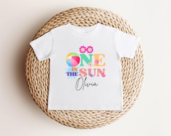Personalized One In The Sun Pool Party Theme Birthday Girl Shirt | 1st Birthday Outfit | Summer Splish Splash Swimming Birthday Party